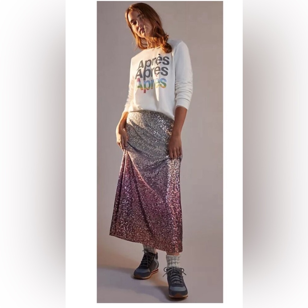 NWT Anthropologie size 6 Leticia sequin maxi skirt